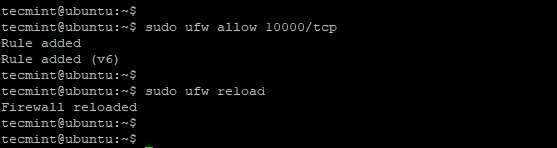 Откройте порт Webmin в Ubuntu
