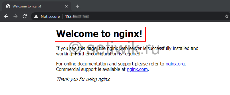 Веб-страница по умолчанию NGINX