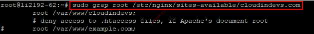 Проверьте корневой каталог сайта NGINX
