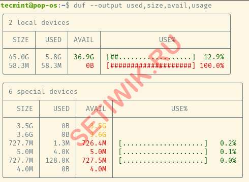 Резюме Использования Диска Linux