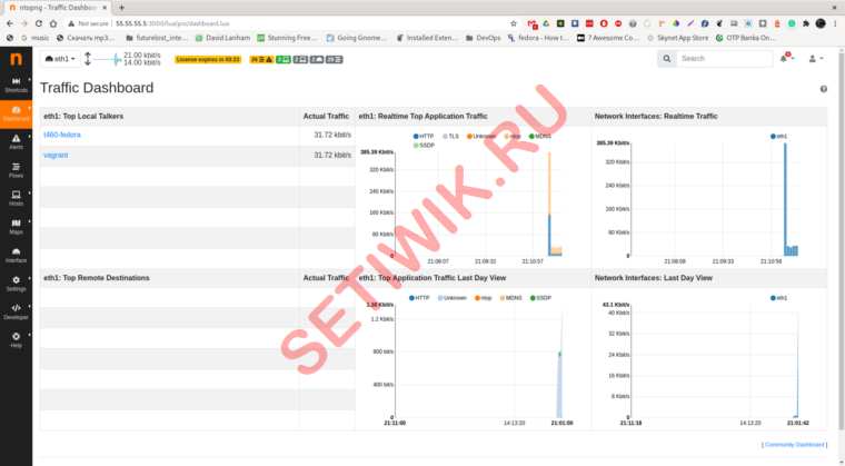 Панель Мониторинга Трафика Ntopng