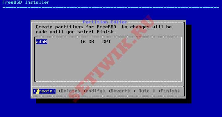 Схема раздела FreeBSD GPT