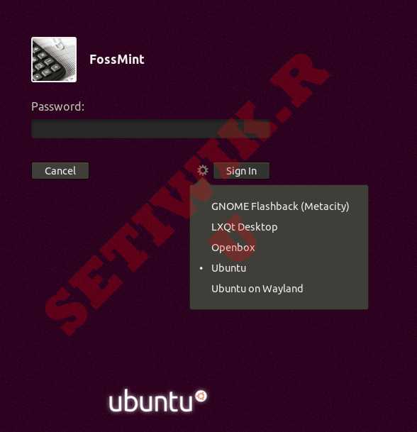 Выберите LXQt Desktop в Ubuntu Login