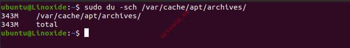Использование диска apt cache