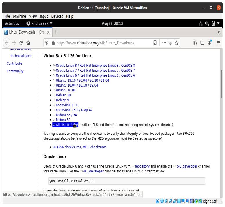 Как установить virtualbox на debian 11