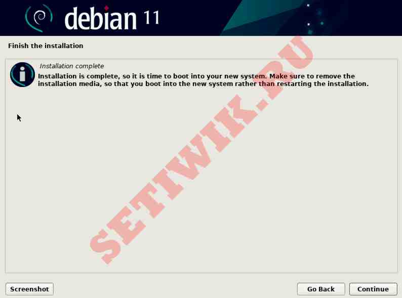 Установка debian 11 в VirtualBox завершена 