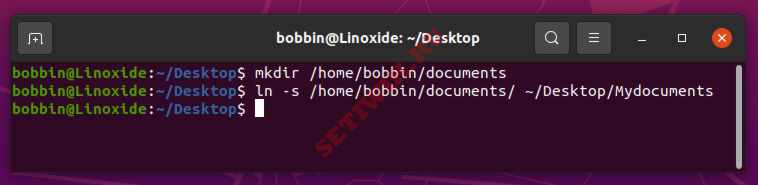 Создание каталога и символической ссылке в Linux