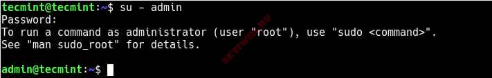 Переключение на учетную запись Sudo в Ubuntu Linux