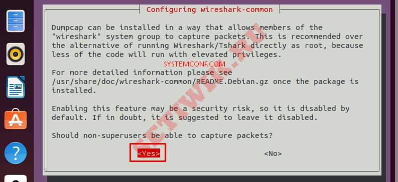Настройка Wireshark-common