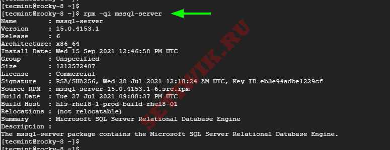 Проверка установки Microsoft SQL Server