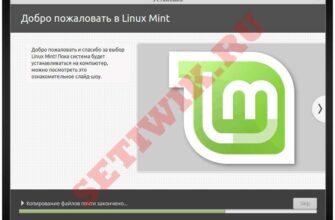Окно установки Linux Mint