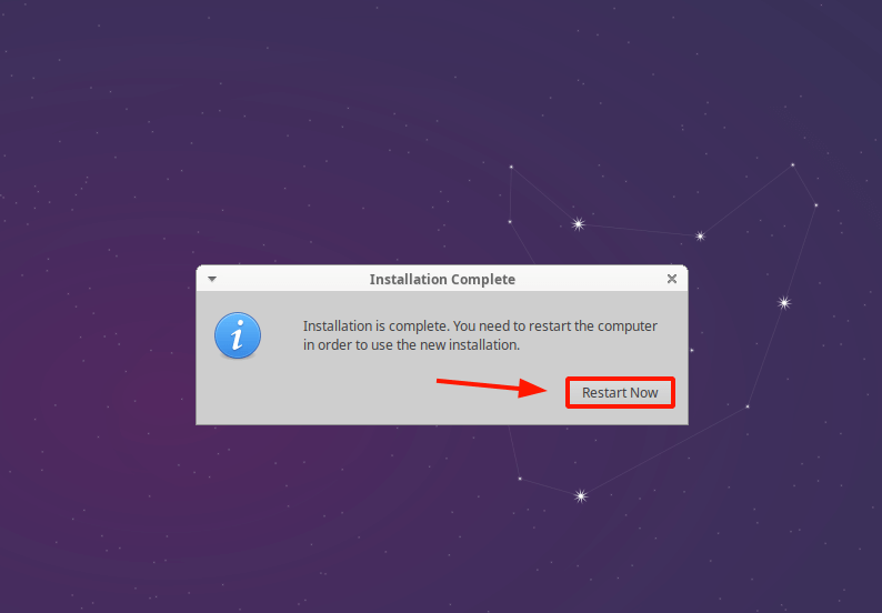 Установка Xubuntu Завершена