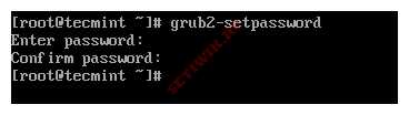 Установка пароля GRUB RHEL, CentOS и Fedora Linux