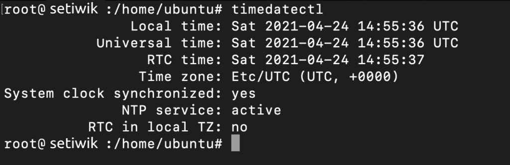 Проверка текущего часового пояса Ubuntu