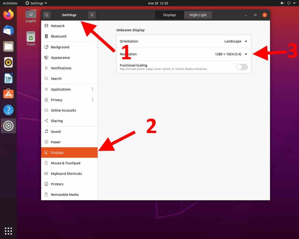 Изменение разрешения экрана в Ubuntu с помощью GNOME