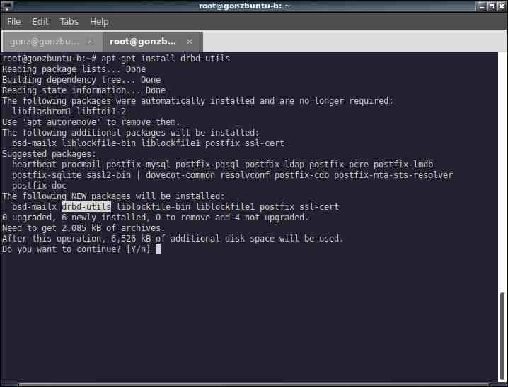 Установка drbd-utils на второй сервер с ubuntu