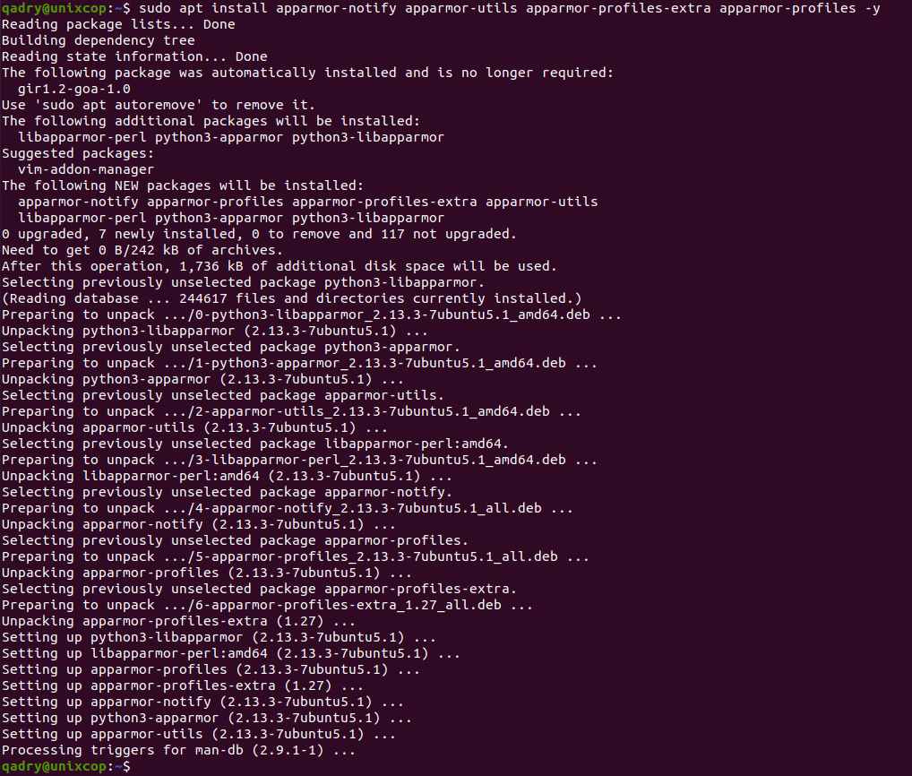 Установка AppArmor в Ubuntu