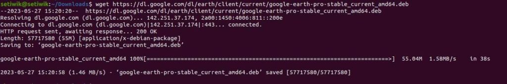 Загрузка пакета Google Earth в Ubuntu