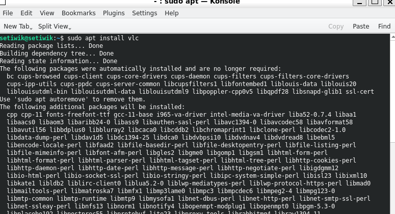 Установка VLC в Linux