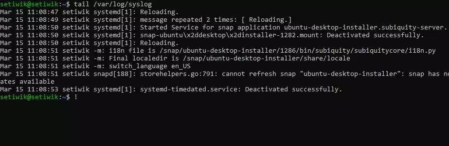 Отображение последних 10 строк файла