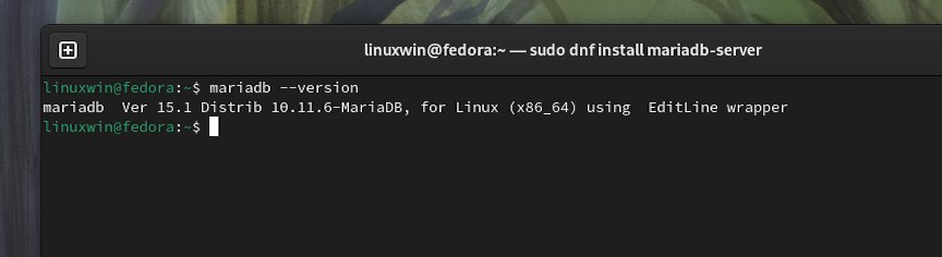 Просмотр номера версии установленного сервера MariaDB