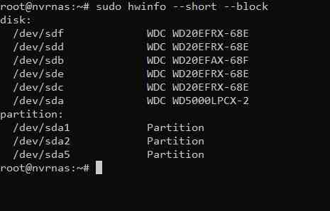 Сводный список дисков Linux