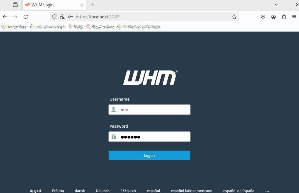 Доступ к cPanel & WHM на AlmaLinux 9