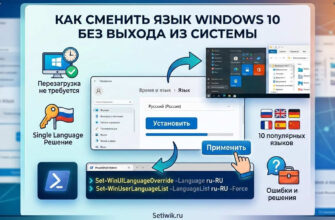 Как поменять язык интерфейса в windows 10 без перезагрузки