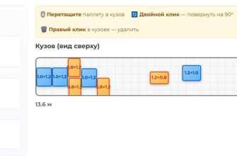 Онлайн-калькулятор расстановки паллет и грузов в фуре